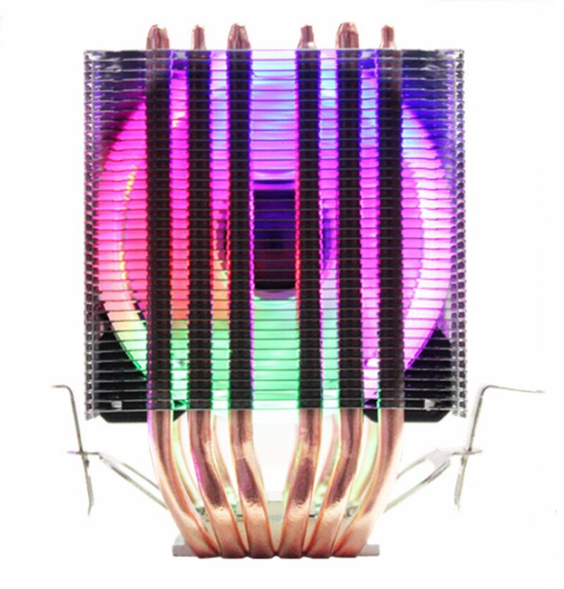 CPU Cooler 6 Heat-Pipes Dual-Tower Cooling 9cm RGB Fan LED Fan Support 3 Fans 3PIN CPU Fan For AMD And For Intel: 1 Fan LED 4pin