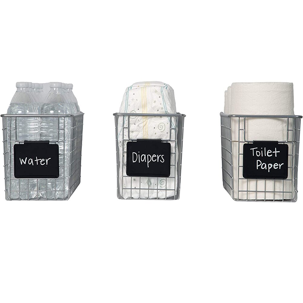 6 Pcs Basket Bin Labels Clip on Label Holders for Storage Bins Metal Hanging Bin Clip Labels Chalkboard Labels for Baskets