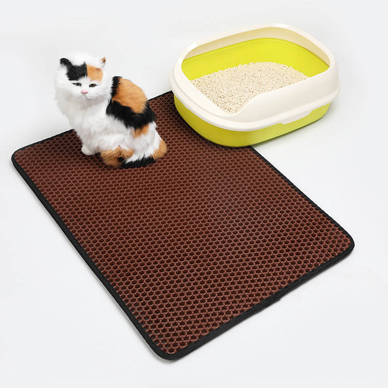 Rechteck Wasserdichte Waben Katze Matten EVA Pet Trapping Halter Katzen Matte Non-slip Puppy Pads: coffee / 30x30 cm