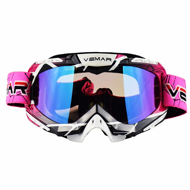 Vemar motocross briller atv mtb offroad hjelm briller snowboard ski sport gafas utendørs langrenn vindtette ridebriller: Modell 3- rosa