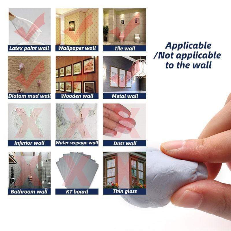 4 Strips / Pcs Reusable Adhesive Blu-Tack Multipurpose Home Office School Dirt Remover Putty Tabs 75g