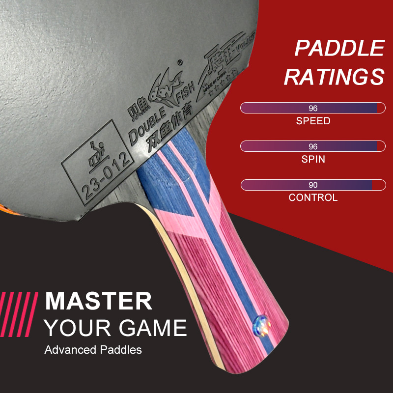 DUBBELE VIS Tafeltennisracket Diamond 7-sterren professionele pingpongracket Paddle 5 hout Carbon Bat Goede snelheid en controle