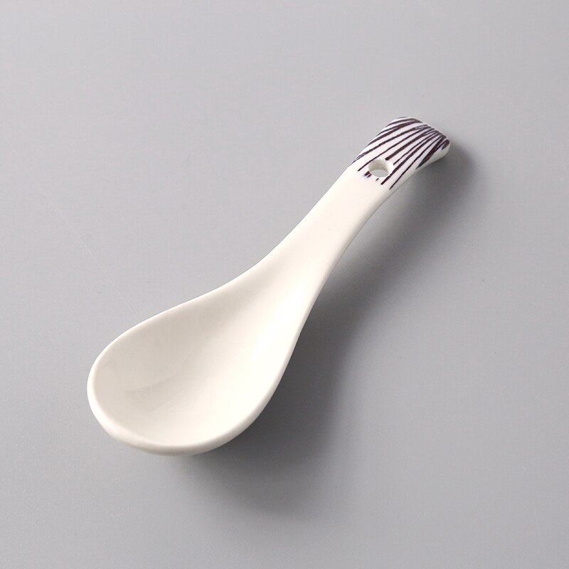 Ceramic Soup Spoon Combination Porcelain Tableware Underglaze Color CZY1031: 16