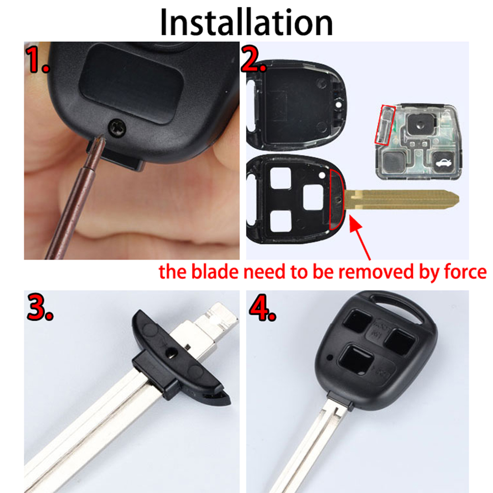 1 PC 2/3 Tasten Klinge Fernbedienung Auto Schlüssel Shell Auto Schlüssel Fall Fit für Prado.ect
