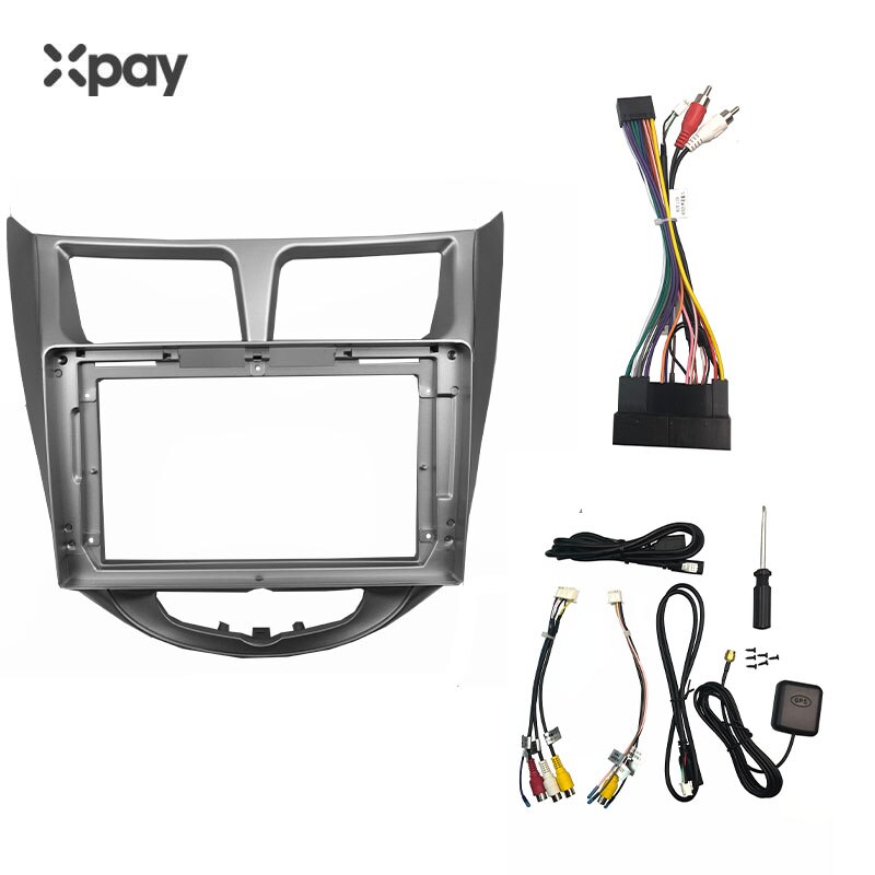Xpay 9- inch 2 din autoradio dashboard voor hyundai solaris 1 stereopaneel voor montage van autopaneel dual din cd-frame: 10.1 inch