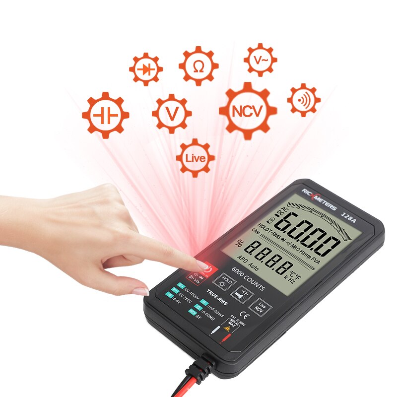 Digital Multimeter Touch Sensitive Resistance NCV Capacitance Pocket Type Intelligent Scanning Tools 618c