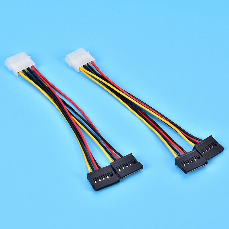 1 Pc 2 Sata Dual Power Y Splitter Adapter 4 Pin Naar Dubbele 15 Pin Sata Power Cable Ca.. 22 Cm