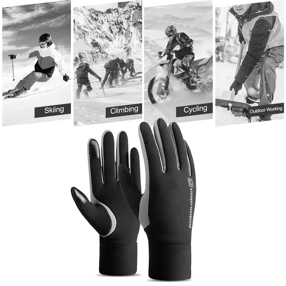 Unisex Fietsen Winddicht Handschoenen Winter Warme Handschoenen Touchscreen Waterdichte Sport Handschoenen Voor Wandelen Skiën Met Warme Voering