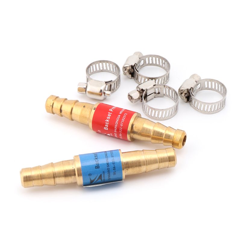 2pcs Pipe Flashback Arrestors Of Acetylene Liquefied Gas Propane & Oxygen Fuel