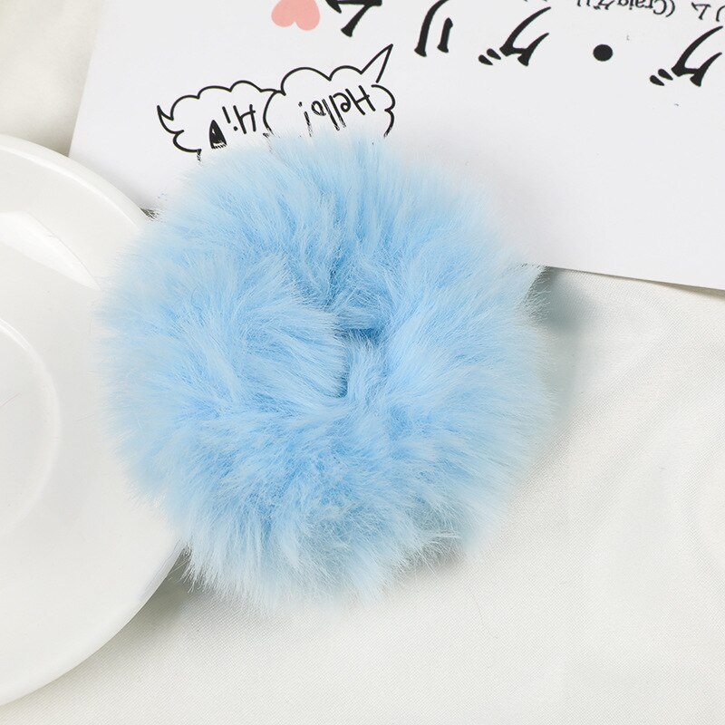 4.3 tum sammets scrunchie elastiska hårband för kvinnor hästsvanshållare plysch hårrep gummiband pannband håraccessoarer: 5
