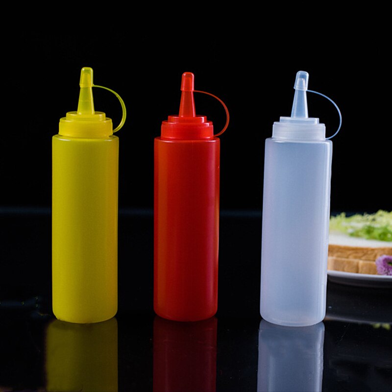 5/7/8/12Oz Saus Azijn Olie Ketchup Jus Cruet Keuken Accessoires Juskom Plastic Kruiderij dispenser Squeeze Fles