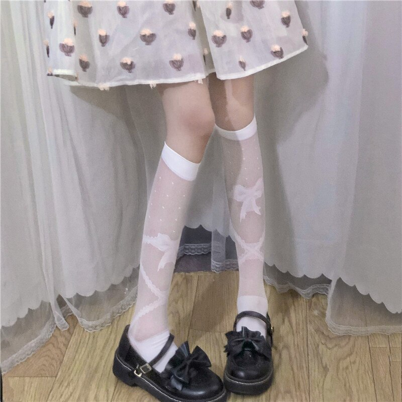 Japanese Soft Girl Women Cute Kawaii Lolita Sock Girl High Student Summer Thin Sweet Princess Bow Lace Short Pile of Socks