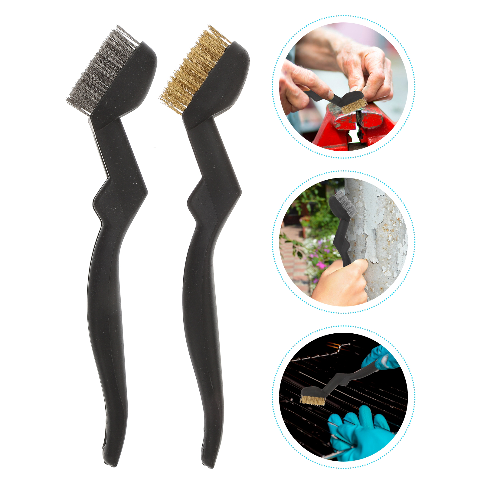 12pcs Small Wire Brush Rust Remove Wire Brush Set for Dust and Rust Removing