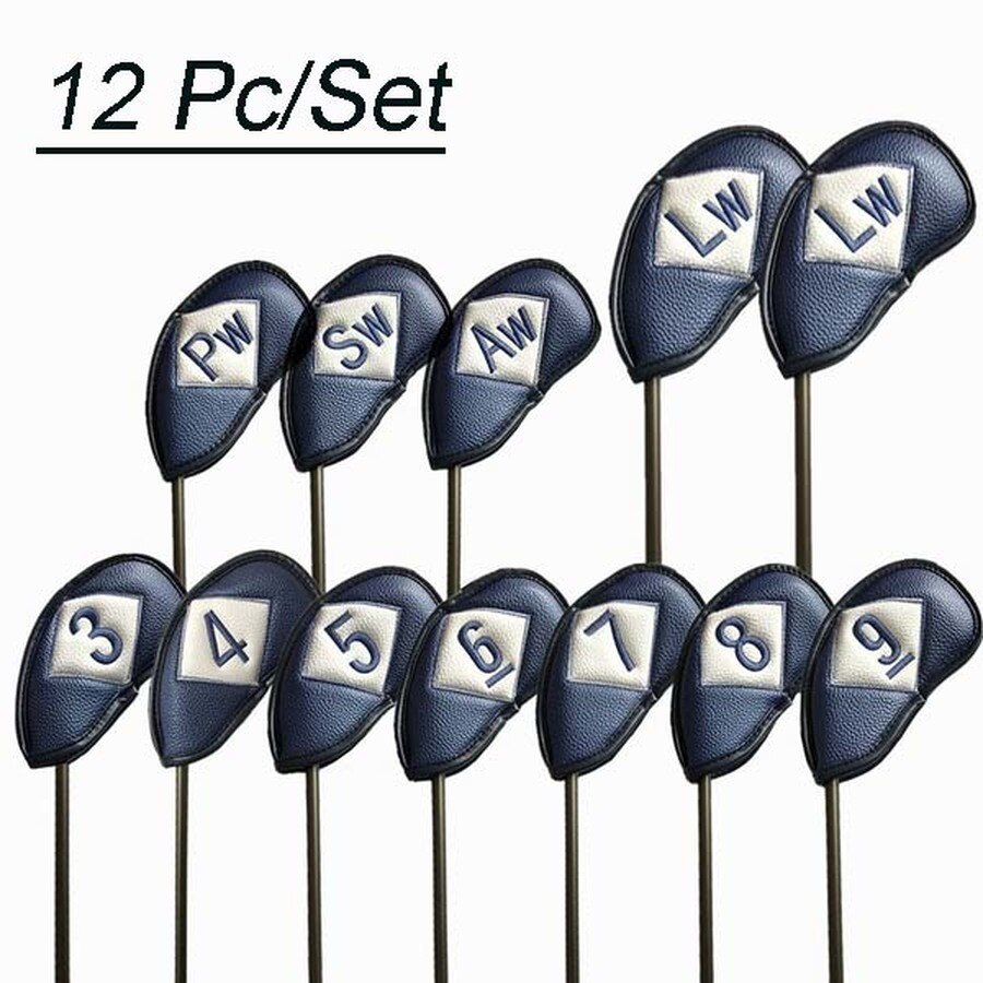 10/11/12 Pcs Double Sided Universal Leather Golf Club Head Covers Irons Fit Main Iron Clubs Both Left and Right Handed Golfer