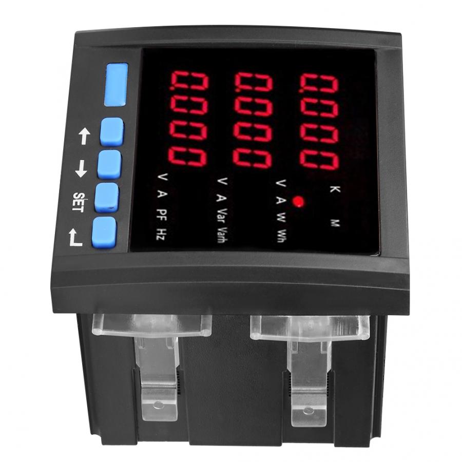 Voltmètre ampèremètre triphasé à LED numérique compteur Programmable multifonctionnel noir