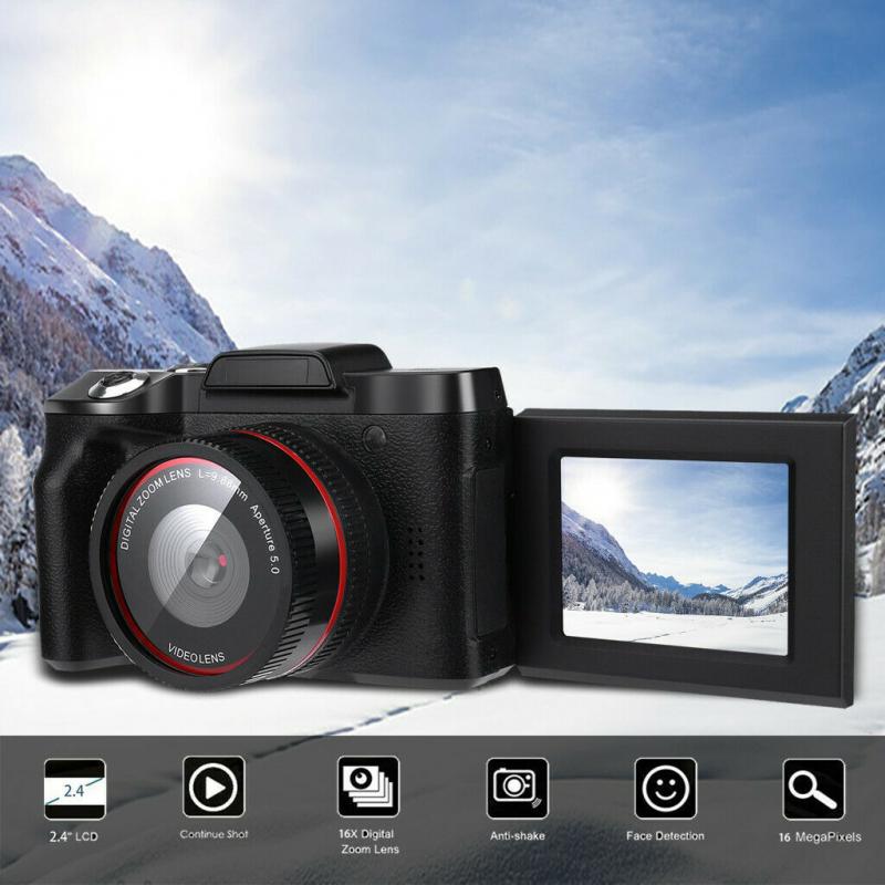 Digital SLR Kamera 2,4 Zoll TFT LCD Bildschirm HD 16MP 1080P 16X Zoomen Anti-schütteln Professionelle Vlogging kippen selfie Kamera