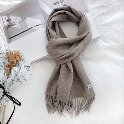 Luna & Dolphin Engeland Vrouwen Kasjmier Virgin Wol Sjaals 190x30cm Schotland Zwart Wit Plaid Edinburgh Plaid Warm school Sjaals: daek brown