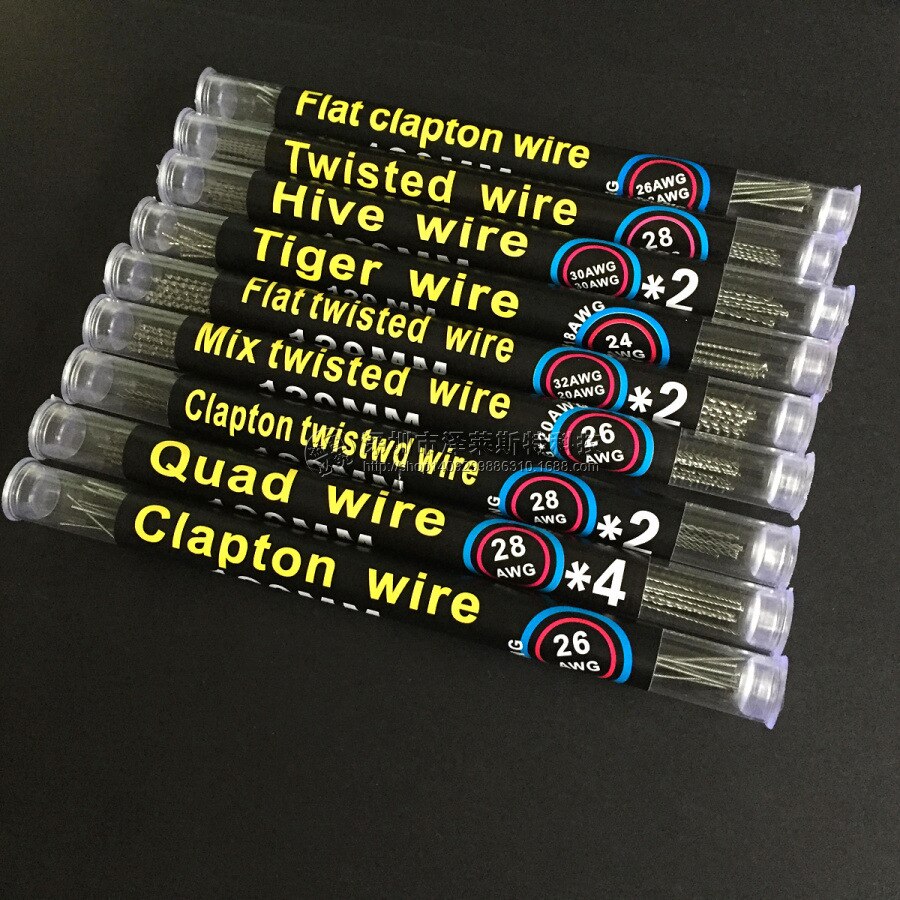 Clapton Draad Spoelen Verwarming Draad A1 120 Mm * 10 Stuks 26 * 32awg 0.2 Mm * 0.4 Mm Weerstand draad In Buis Voor Coil Prebuilt