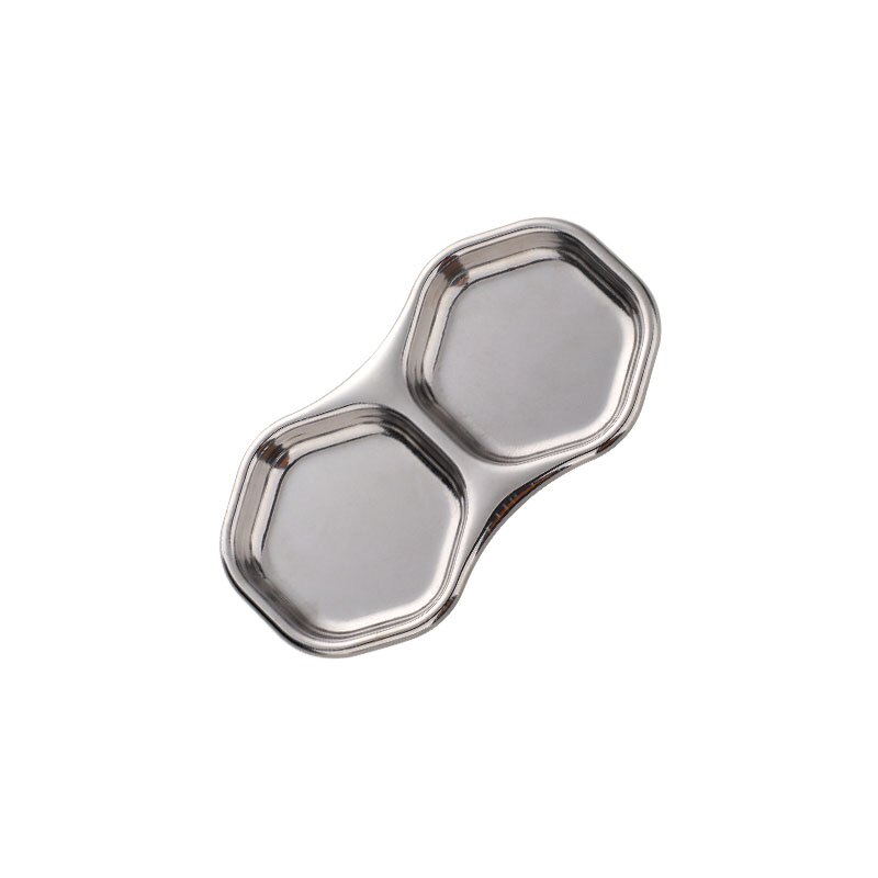Gold Stainless steel dish kitchen utensil butter plate seasoning soy dish Metal dessert Trays Tableware vinegar sauce snack Dish: 1pcs Silver A