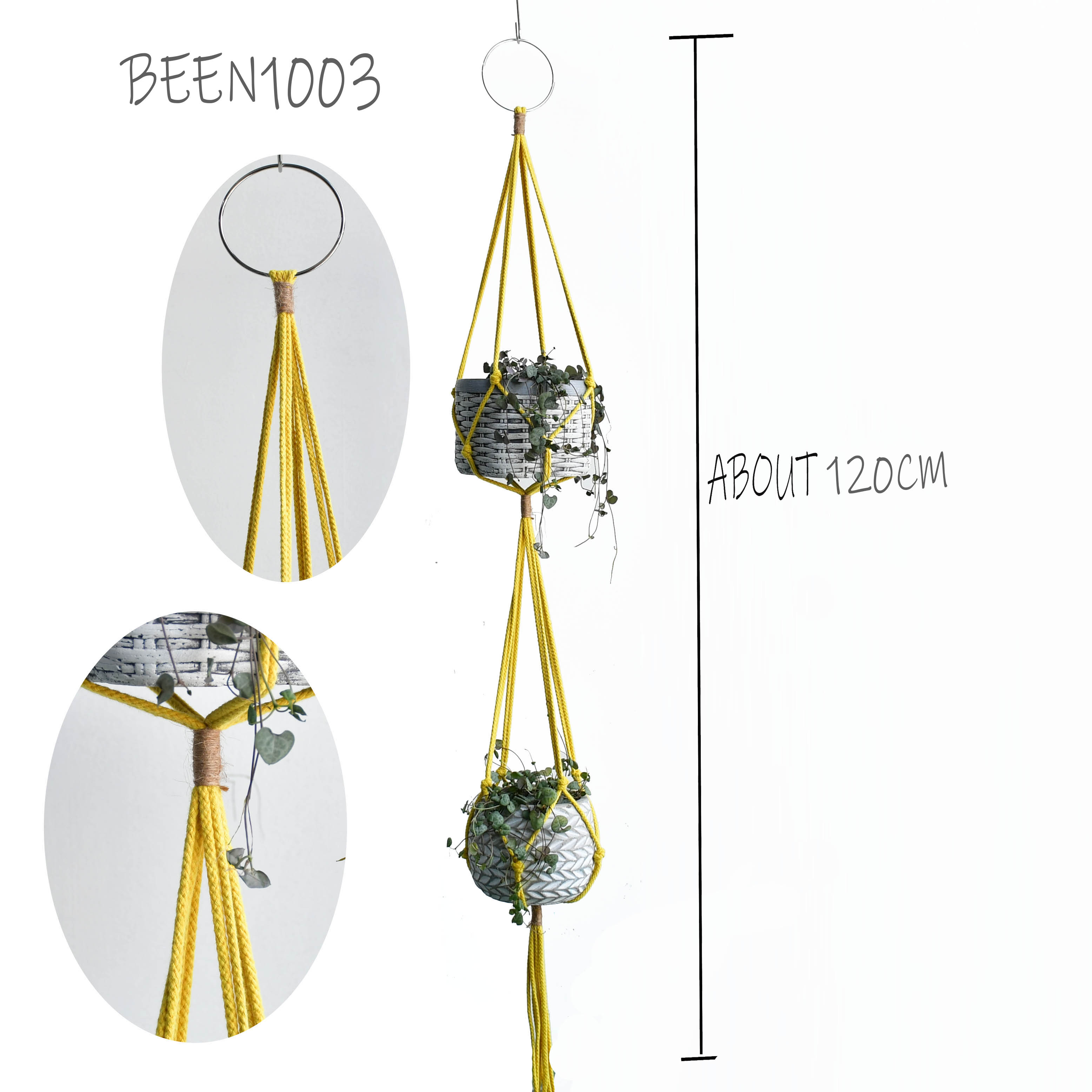 simple macrame plant holder plant hanger flower holder macrame pot hanging for home: KTT1003