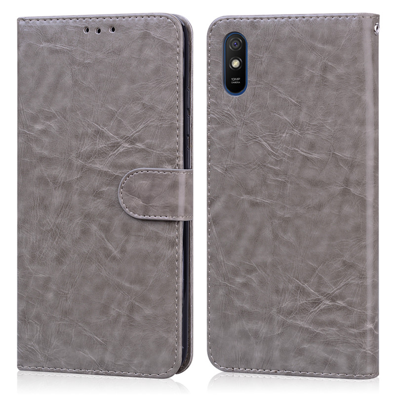 Caso da aleta de couro para xiaomi redmi 9a xiomi xiaomei xiaomi redmi 9a caso magnético para redmi 9a 9 a 9at carteira telefone capa: For Redmi 9A / Gray