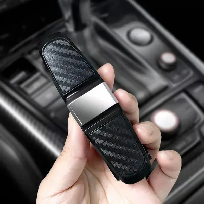 Clip de fibra de carbono para gafas de sol, soporte ajustable de 180 grados, Universal, para coche, 2 piezas