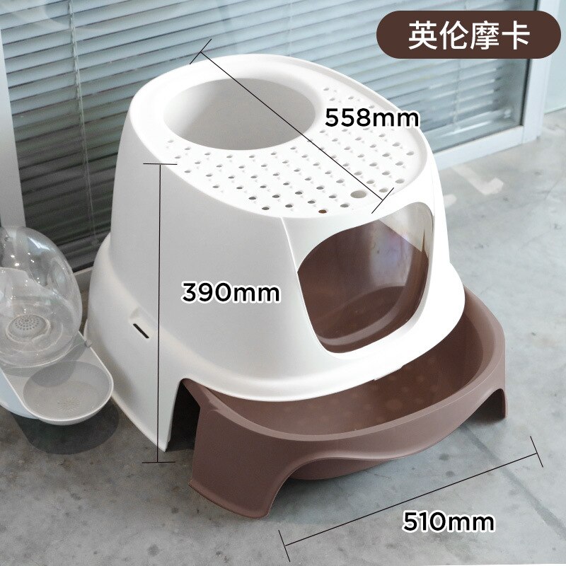 Fully Enclosed Cat Litter Box Large Antispatter D... Grandado