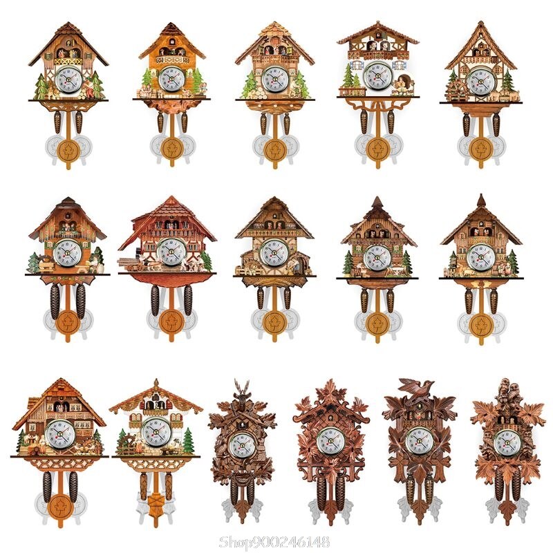 Antique Wooden Cuckoo Wall Clock Bird Time Bell Swing Alarm Watch Home Restaurant Decoration S29 20