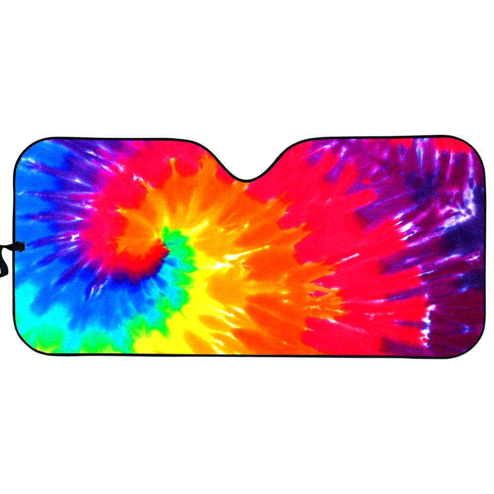Tie dye bedrukte auto zonnescherm auto voorruit zonnescherm voorruit zonnescherm bescherming tegen de zon: Yy3070hc