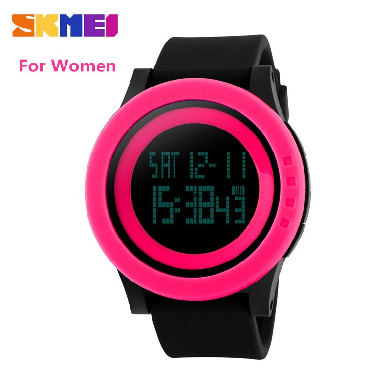 SKMEI décontracté femmes montres Sport montres LED étanche montre numérique femmes montres femme montre-bracelet Sport: Black Red