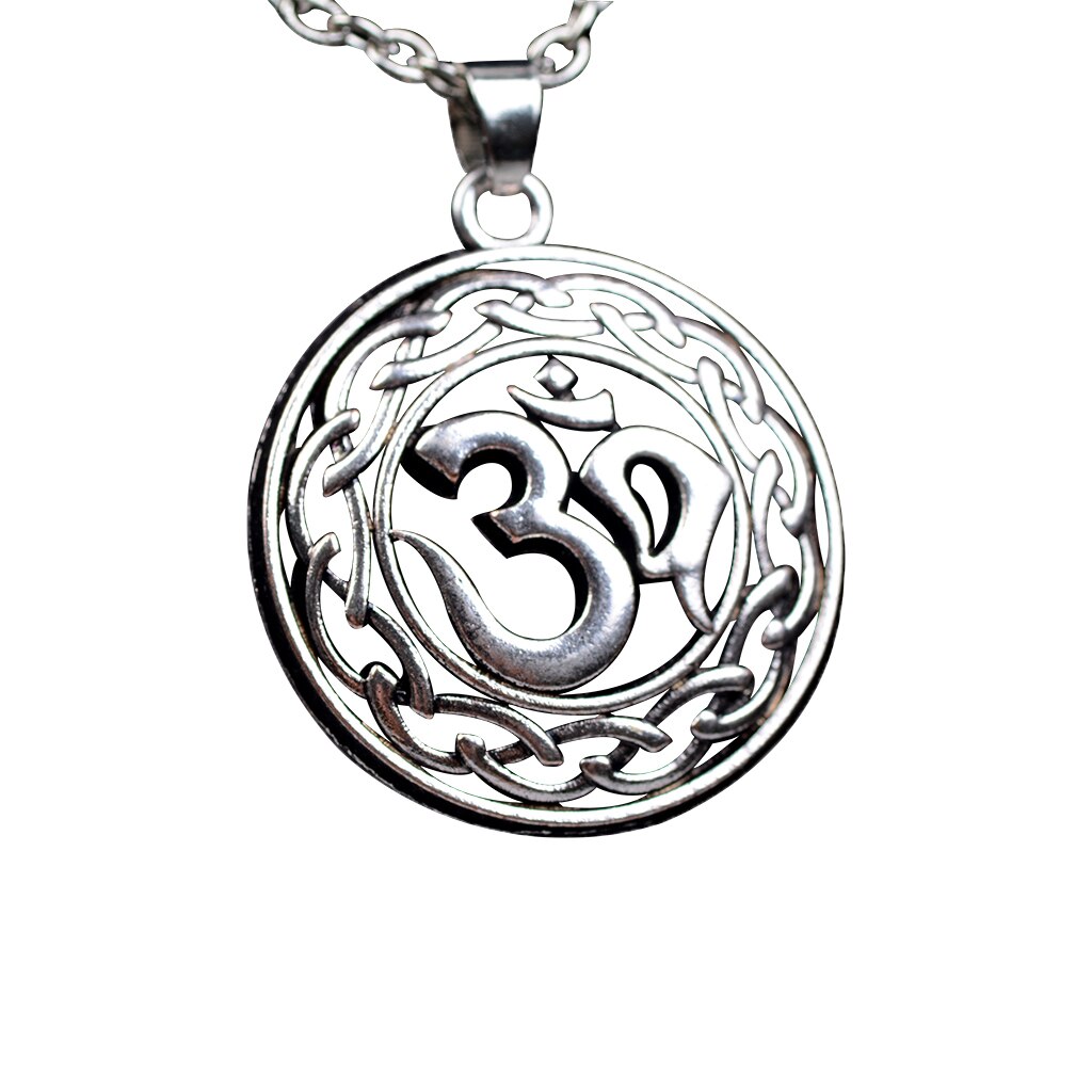 India Ethnic Om Aum Symbol Pendant Hindu Yoga Chain Necklace Lucky Charms Jewelry