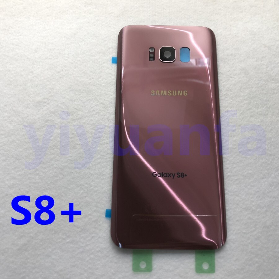 SAMSUNG Back Battery Cover For Samsung Galaxy S8 G950 SM-G950F G950FD S8 Plus S8+ G955 G955F G955FD Back Rear Glass Case: S8 Plus Pink