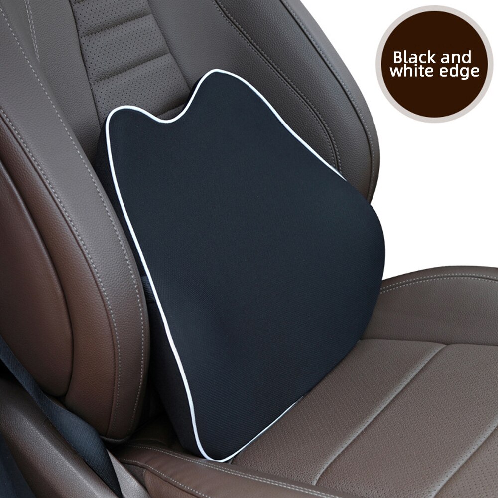 Auto Lumbale Memory Foam Back Kussen Zitkussen Auto Comfort Kussen Onder De Rugsteun Kussen Kussen Lumbale Auto Accessoires: Black and White