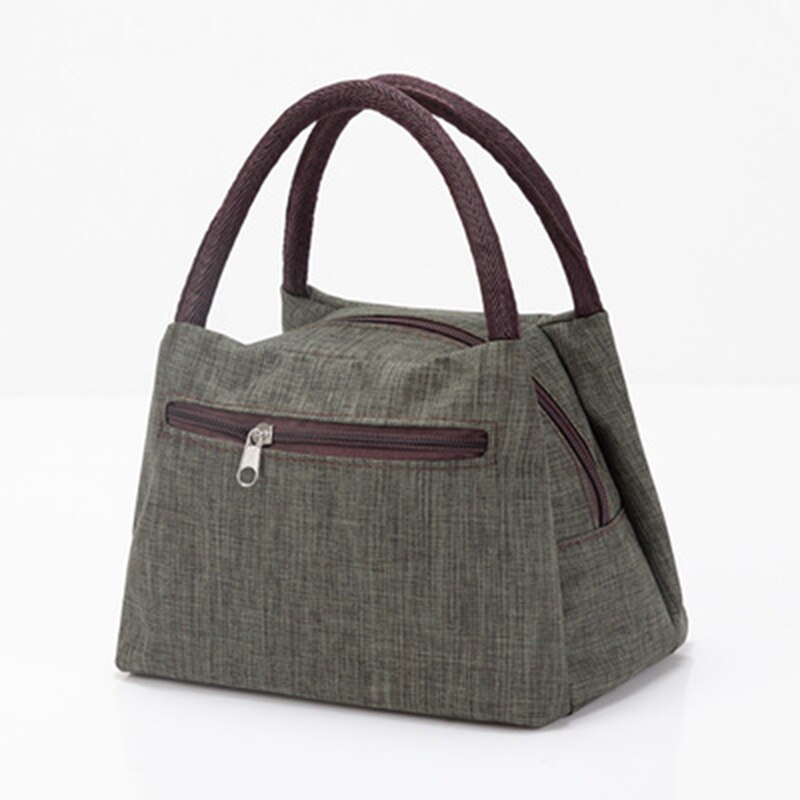 Aosbos Oxford Portable refroidisseur sac à déjeuner toile pique-nique fourre-tout sacs solide thermique isolé sacs à bandoulière pour hommes femmes enfants: Dark grey