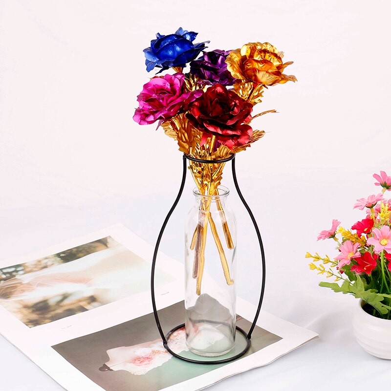 24k folie forgyldt rose guld rose bryllupsdekoration blomst valentinsdag elskers rose kunstig guld / lilla / rød / blå / rose