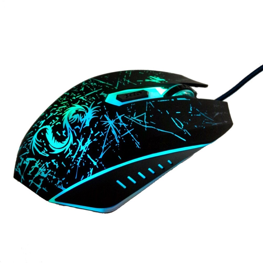 Ratón para juegos colorido retroiluminado ergonómico 6 botones Ratón de juegos con cable USB ratones para PC ordenador portátil Gamer doméstico