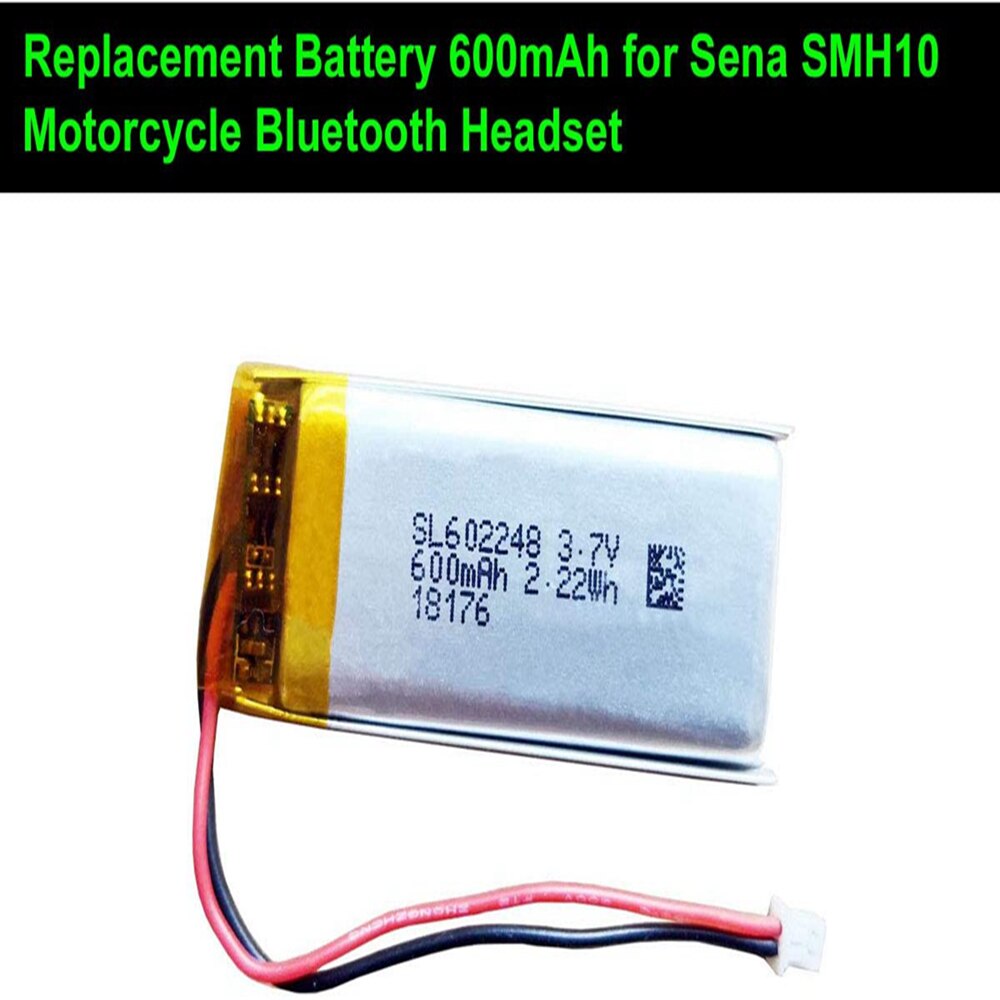 602248 Battery Pack 3.7V Lithium 600mAh Replacement for Sena SMH10 Motorcycle Bluetooth Headset/Intercom Built-in Airpods Bank