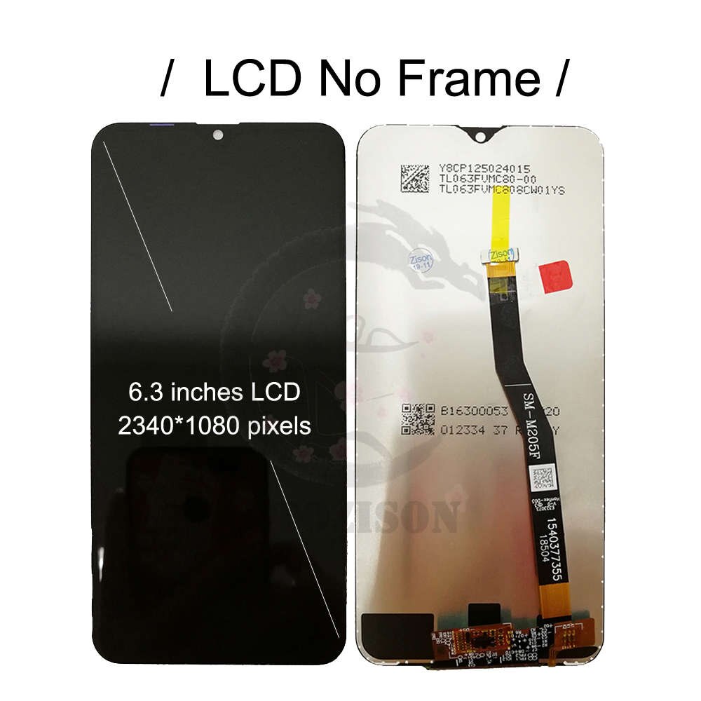 Super Amoled M205 Lcd Met Frame Voor Samsung Galaxy M20 Display SM-M205F/Ds M205G M205FN Screen Touch Sensor Digitizer montage