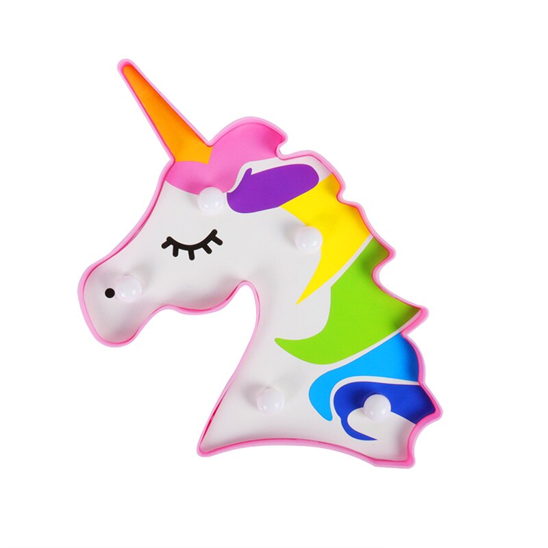 18/19/22cm led natlys flamingo alpaca enhjørning lampe led 3d malet lampe børneværelse boligindretning enhjørning bordlamper: Enhjørning stil 3