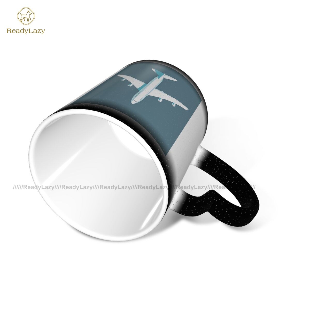 Taza plana de Chocolate que cambia de Color, tazas de Porcelana Vintage baratas