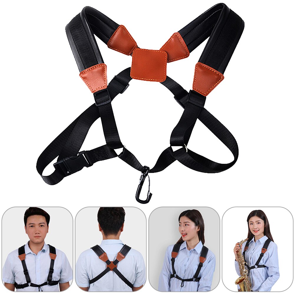 sax two shoulder straps alto tenor soprano sax Double Shoulder Strap Saxophone Lanyard