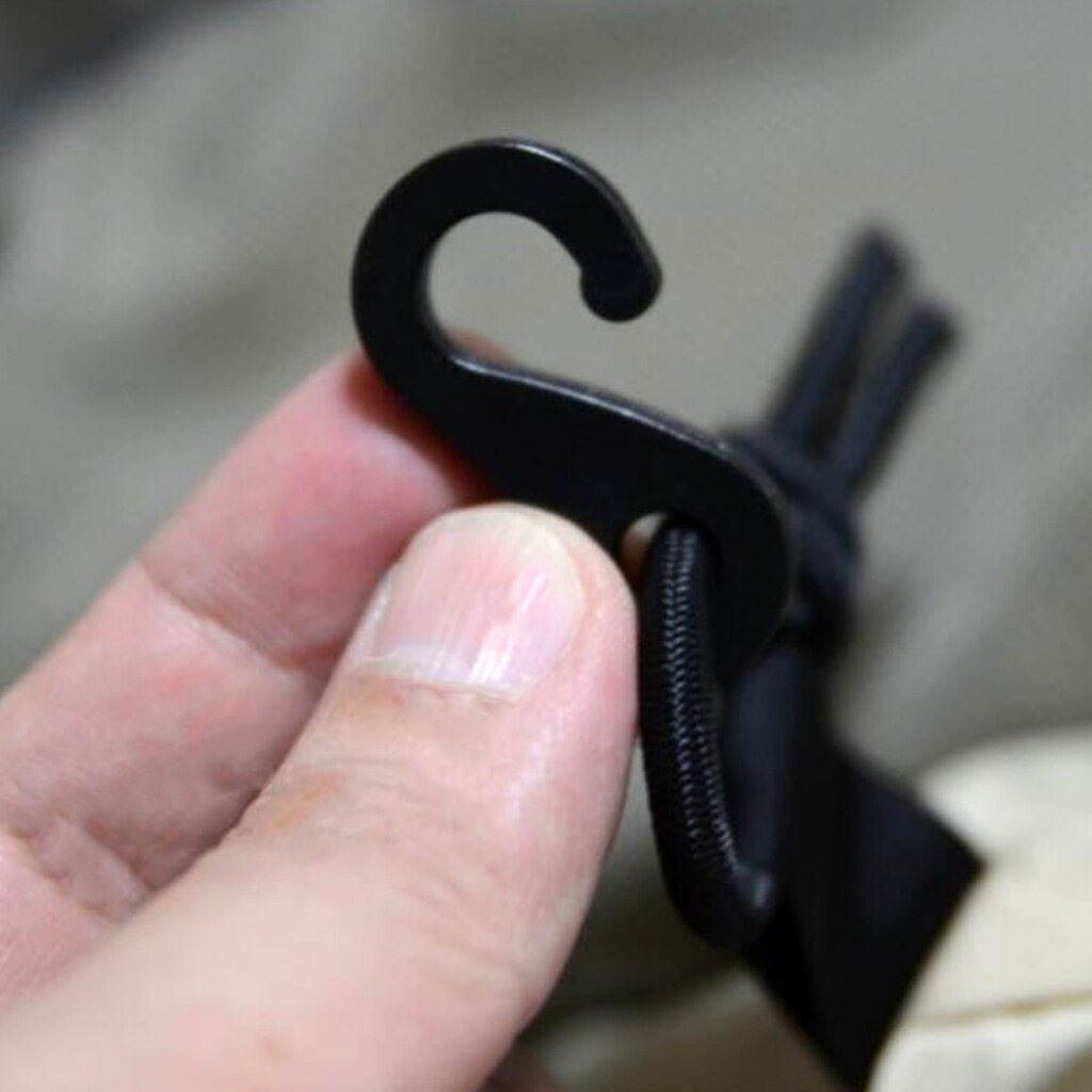 10Pcs/set Plastic Fasten Hook Carabiner for Tent Awning Tie Rope Bungee Cord End S Inner Tent Hook with Hole Repair Accessory
