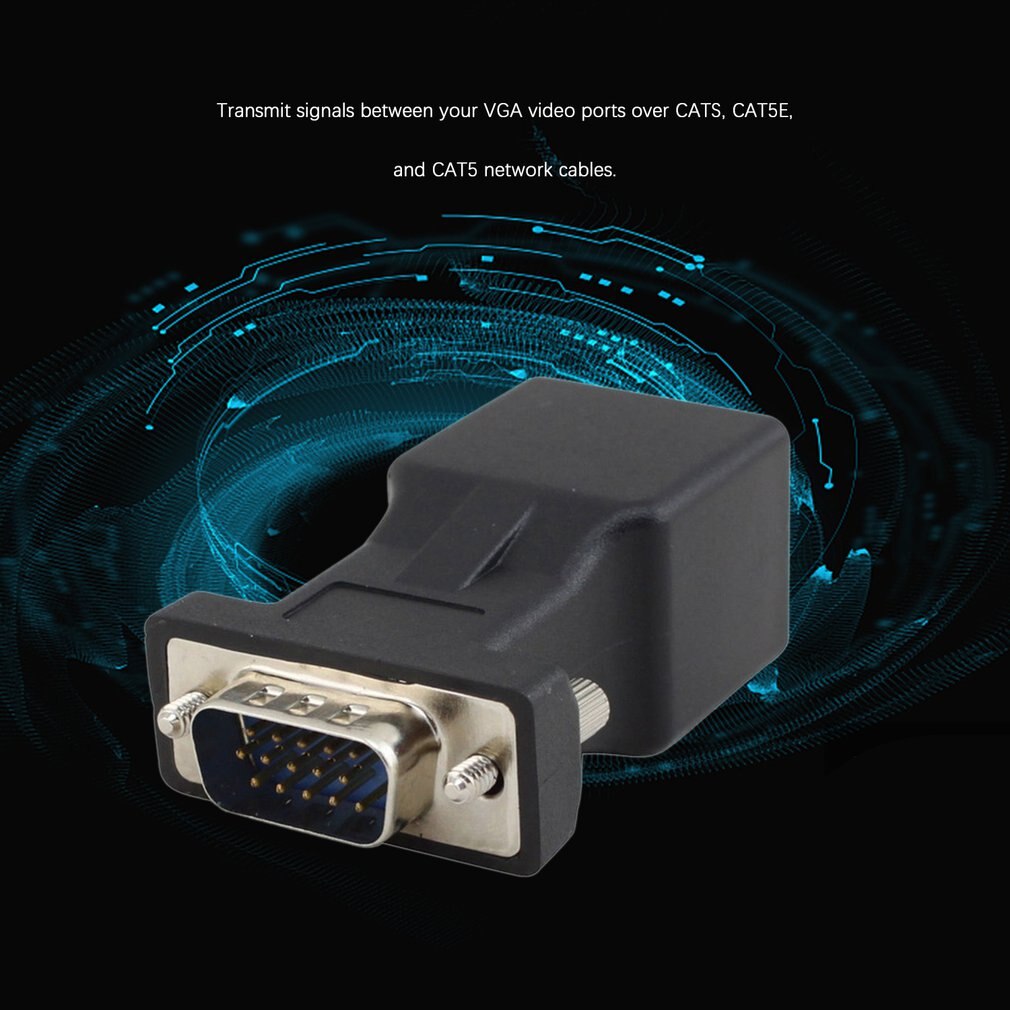 Ethernet VGA coppia maschio e femmina RJ45 connettore adattatore di rete a 15 pin Extender LAN VGA Revolution testa Rj45