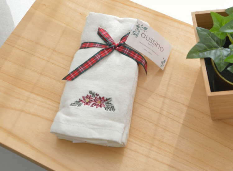 30*45cm piccoli asciugamani quadrati in cotone europeo e americano, serie natalizia, tre pezzi