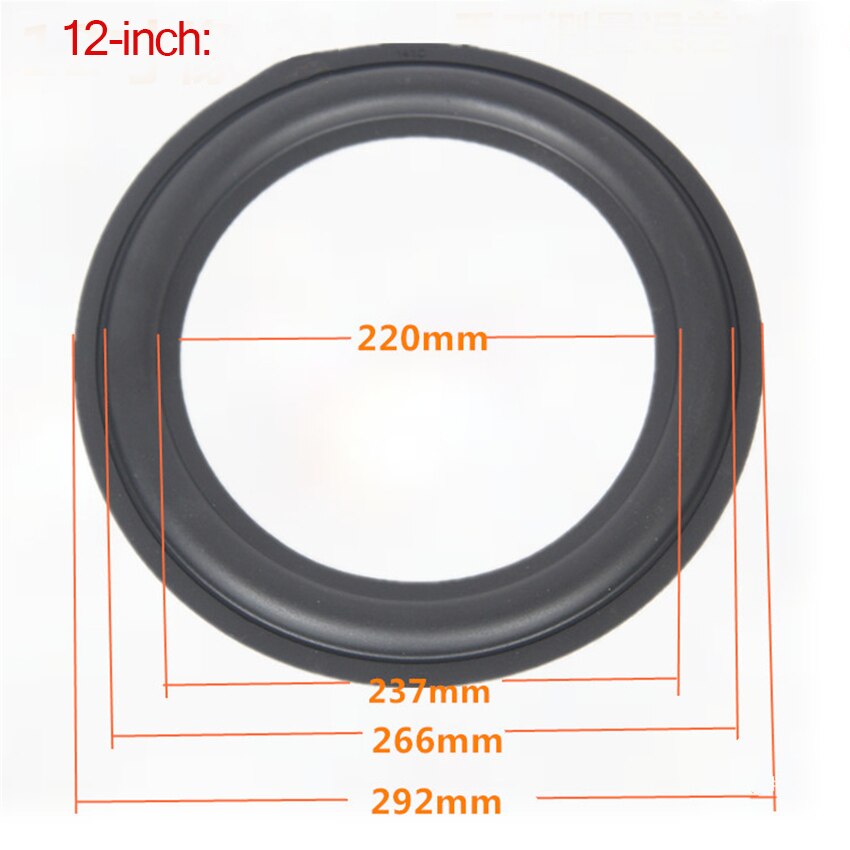 4 5 6.5 8 10 12 inch Zwart Speaker Rubber Surround Reparatie, algemene Vouwen Ring Rand DIY Speaker Subwoofer Accessoires: 12-inch