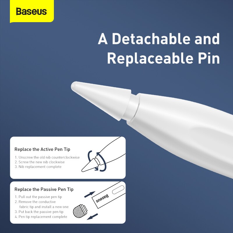 Baseus caneta stylus para ipad pro 11 ar 4 mini 6 5 2021 2020 tablet touch screen stylus lápis para iphone samsung xiaomi telefone caneta