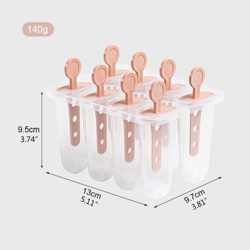 8 Grid DIY Ice Cream Molds Cool Freezing Tray Maker X7JE