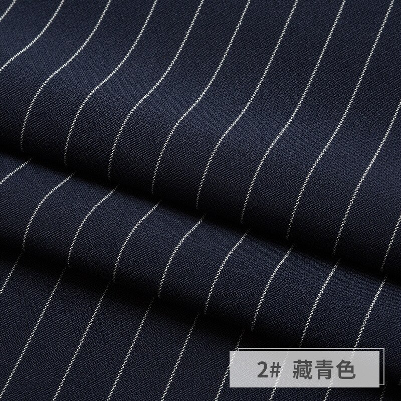 Elastic Striped Fabric Drooping Suit Pants Skirt Cloth Sewing Dress Stretch Polyester Spandex Anti-wrinkle Brocade Black Blue: 2