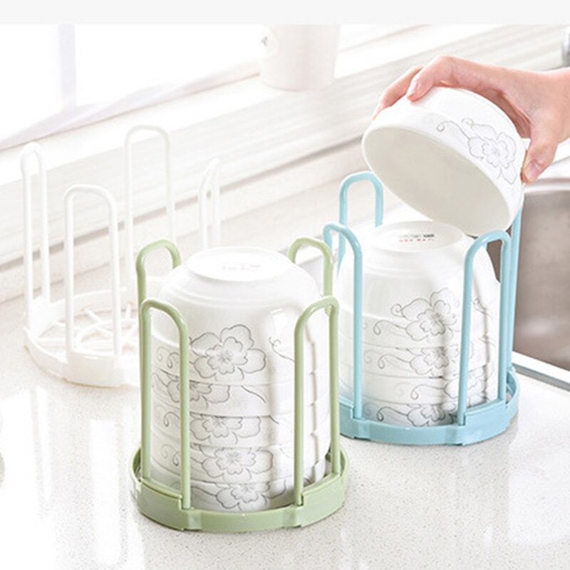 Dinnerware Bowl Plate Holder Plastic Drain Rack Dish Storage Display Stand Drying Shelf Tableware Drainer Rack Kitchen Organizer