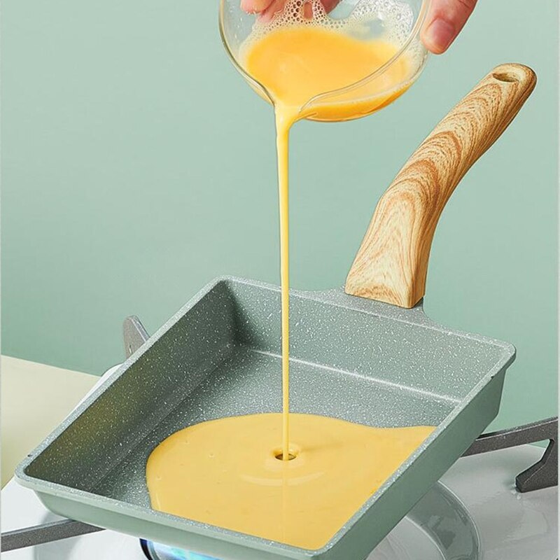 Japanese Stainless Steel Omelette Pan Nonstick Tamagoyaki Gas Egg Pan Retangle Small Frying Pan Pancakes for Stovetop